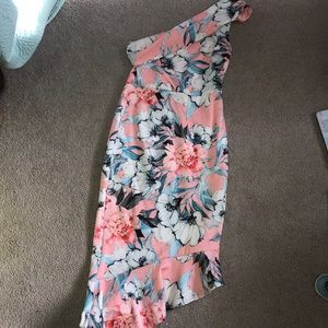 Floral one shoulder dress